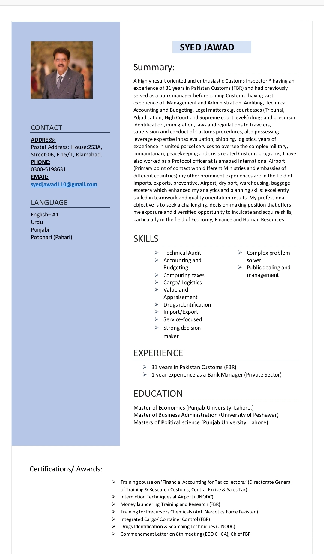 SYED JAWAD HUSSAIN SHAH Profile SYED JAWAD HUSSAIN SHAH Profile