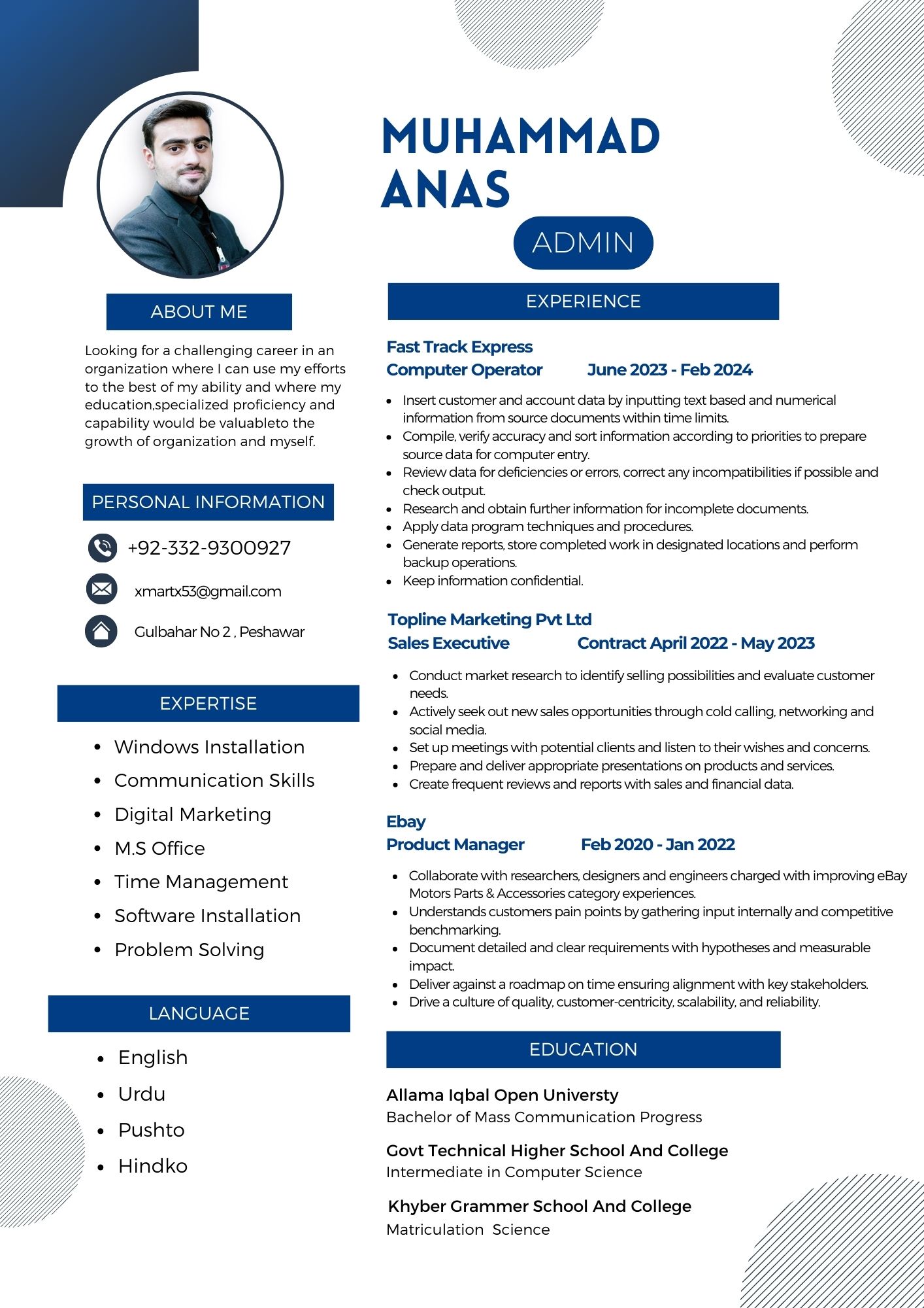 Muhammad Anas Profile Muhammad Anas Profile