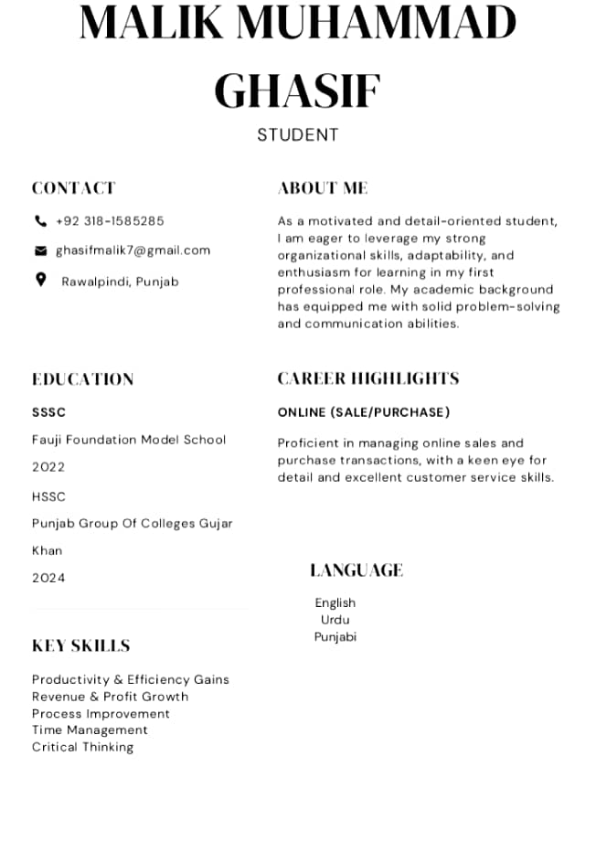 Ghasif Malik Profile