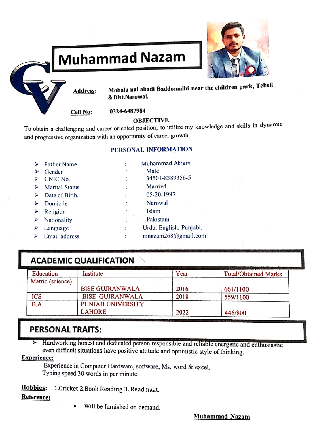 Muhammad Nazam Profile
