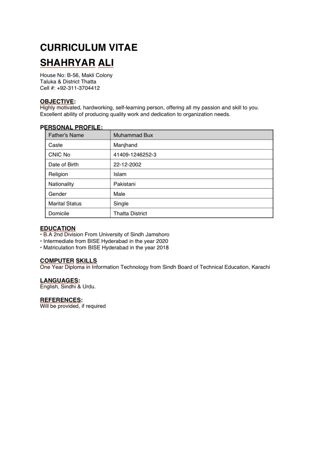 Shahryar Ali Urdu Typing, English Typing, MS Office