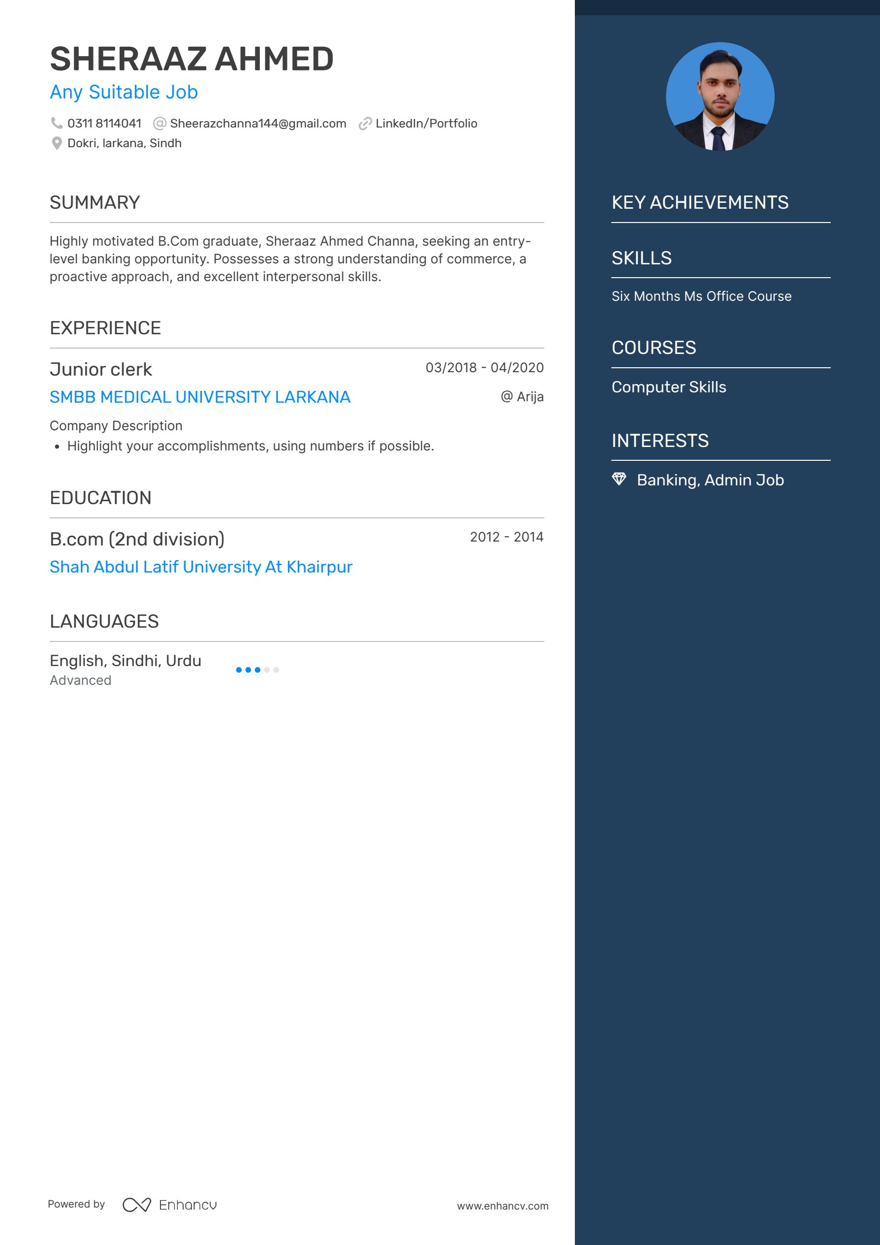 Sheeraz Ahmed Profile Sheeraz Ahmed Profile